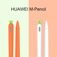 Cute Carrot Silicone Pencil Cases For Huawei M-Pencil Case For iPad Tablet Touch Pen Stylus Cap Cartoon Protector Sleeve Cover