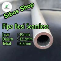 Pipa Besi Seamless Od 19mm Id 12mm Tebal 3.5mm Panjang 20cm sampai 150cm