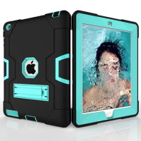 Heavy Duty Silicone + PC Shockproof Drop Resistance Hybrid Case Cover with Kickstand for Apple iPad 2 3 iPad 4 Tablet+Stylus