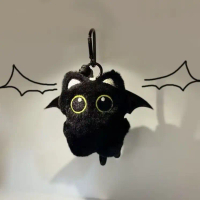 New Super Cute Fruit Little Black Cat Bag Pendant Cute Plush Doll Keychain Doll Pendant Gift Couple 