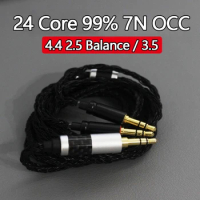 4.4mm 2.5 Balanced 24 Core 99% 7N OCC Earphone Cable For Denon5200/7200/9200 T1/T5P/XLR/Aventho Sony Z7 Hifiman HE400i Headset