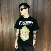 美國百分百【全新真品】Moschino Bear 短袖 棉質 T恤 泰迪熊 上衣 LOGO 短T 黑色 CU72