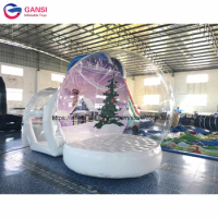 Outdoor Christmas Decorations Inflatable Snow Globe Tent ,3M Snow Globe Inflatable Bounce House With Entrance
