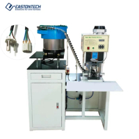 EASTONTECH EW-5055A Vibrating feeding Electric cable 2 pin 3 pin plug insertion crimping machine AC power plug manufacturing