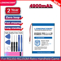 LOSONCOER Battery 4900mAh For RG350 RG350M Retro Handheld Game Console Batteries in stock