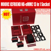 NEW Original MOORC ICFRIEND NB E-MATE EMMC BGA 13 in 1 Socket Adapter For z3x Easy Jtag Plus,Medusa Pro / II, UFi Box