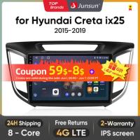 Junsun V1 AI Voice Wireless CarPlay Android Auto Radio for Hyundai Creta ix25 2015-2019 4G Car Multimedia GPS 2din autoradio
