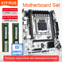 X79 PLUS Motherboard LGA 2011 kit Xeon E5 2650 V2 CPU 16GB（2*8GB) 1600MHz DDR3 RAM NVME M.2 motherboard processor and memory kit