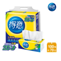【得意】連續抽取式花紋衛生紙(100抽*10包*7袋)