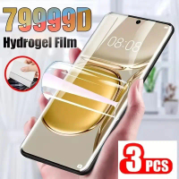 Filem Hidrogel HD, Set 3Pcs, Untuk Vivo T2x, T1x, Vivo T2, T1, Jelas, Pelindung Skrin Penutup Penuh,