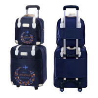 Rolling Luggage Travel Bag On Wheels Trolley suitcase with handbag go Shopping for Girls vs Women Boarding Trolley Luggage Sets
