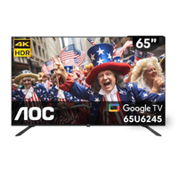 《滿萬折1000》AOC美國【65U6245】65吋4K連網Google TV智慧顯示器(無安裝)