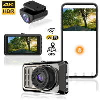 4K 2160P Car DVR WiFi Dash Cam Rear View Drive Video Recorder Parking Monitor Night Vision Auto Black Box Car Camera GPS Dashcam