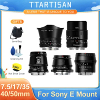 TTArtisan 7.5mm F2 17mm F1.4 35mm F1.4 40mm F2.8 50mm F1.2 APS-C Manual Focus Humanities Large Aperture Lens for Sony E A7C A7II