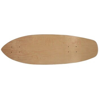 7-Layer Land Surf Skateboard Deck Natural Maple Round Fish Board Deck Longboard Deck