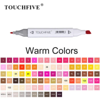 TOUCHFIVE Warm Colors Art Markers Dual Tip Alcohol Base Brush Pens Interior Animation Clothing Illustration Graphic Designing