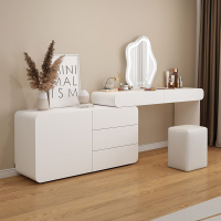 簡約現代臥室梳妝臺輕奢高級斗柜一體現代簡約床邊實木化妝桌收納