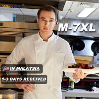 MALAYSIA READY STOCKM-7XL Plus Size Chef Uniform Baju Jacket Shirt Work Clothes Men's Long-Sleeved C