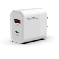 Polywell PD 雙孔快充頭 30W Type-C充電器 豆腐頭 適用蘋果iPhone快充 寶利威爾