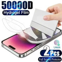 iPhone 15 Glass,Tempered Glass For iPhone 15,2Pcs Full Cover Hydrogel Film For iPhone 15 Screen Protector