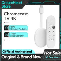 Original New Google Chromecast 4 TV with | Ready Stock | Android 10 | Netflix Certified, Dolby Vision&amp;Atmos