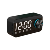 Mirror Wireless Bluetooth 5.0 Speaker Portable Mini Clock Home Clock Alarm Clock Desktop Audio Bluetooth Speaker