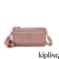 Kipling 乾燥藕粉色翻蓋肩背側背包-VECKA STRAP