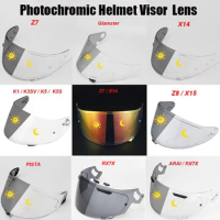 Photochromic Visor for Casco SHOEI Glamster Z7 X14 Z8 X15 RARI RX7X PISTA K1 K3V K5 K5S Autochromic Lenses Helmet Shield