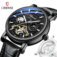 CHENXI Tourbillon Men Wristwatch Automatic Mechanical Military Army Sport Elegant Male Clock Top Brand Luxury Hollow Watch 8872