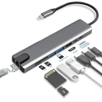 RUNBERRY USB C HUB Type C Splitter Thunderbolt 3 Docking Station Laptop Adapter With For Macbook Air M1 iPad Pro RJ45 HDMI