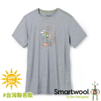 【SmartWool 美國 男 Merino Sport 150塗鴉短袖T恤《台灣聯名款/淺灰》】SW014102/短T/排汗衣
