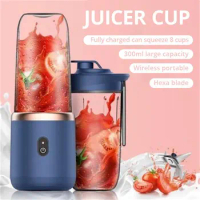 Usb Travel Portable Juicer Mixer 6 Blades Electric Juicer Cup Fresh Fruit Juice Personal Blender Portable Blender Smoothie