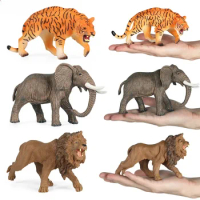 Children's Simulation Beast Animal Model Toys Hobbies Action Figures Lion Tiger Elephant Ornament Collection Animals Kids Game