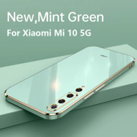 For Xiaomi Mi 10 Case Fashion Plating Glossy Soft Silicone Rubber Square Back Cover Phone Case for Xiaomi Mi 10 Mi10 5G