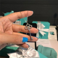 【百貨屋二號】Tiffany & Co 蒂芙尼項鏈玫瑰金鑰匙小吊墜女925銀鎖骨鏈七夕禮物