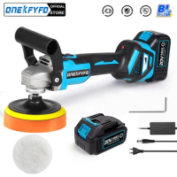 2 IN 1 Car Polisher Brushless 125mm Angle Grinder 1600W Variable Speed Car Waxing Polishing Machine For Makita 18V Battery