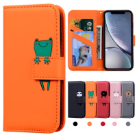 Cover FOR Mi 13 Lite Animal Cartoon Leather Case For Xiaomi 13 PRO 11T 12 11 Mi 10 Lite 5G Card Slot Wallet Book Phone Cases