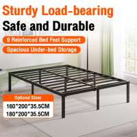 1.8 Meter Iron Bed Rental House Queen Bed Metal Bed Frame Black Queen/King/Single Thickened Reinforc