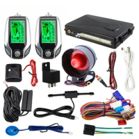 2 way car alarm system shock sensor warning lcd pager display pke keyless entry