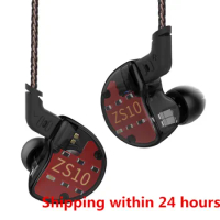 KZ ZS10 4BA+1DD Hybrid In Ear Earphone HiFi Earphone Earplug Headset Earbud Noise Cancelling DJ Professional Earphone AS10 ZST