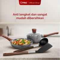 [Cod] Cypruz Basic Set Grey Marble Series / Set Panci Masak Marble Kitchenware Pasti Ori