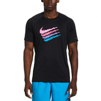 Nike [NESSD671-001] 男 短袖 上衣 T恤 抗UV 防曬衣 速乾 運動 訓練 像素LOGO 黑
