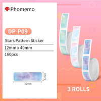 Phomemo Galaxy Series Pattern Thermal Label Sticker For D30/D30S/Q30/Q30S/Q31 Printer(3 Rolls)