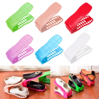 Home Shoes Base Space Saver Adjustable Double Layer Shoes Rack Storage Shelf