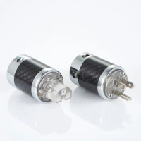 Pair Furutech Fever Grade Carbon Fiber Pure Copper Gold/Rhodium Plated US Version AC Audio Power Plug &amp; IEC Connector