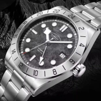 BORMAN Stainless Steel GMT Watch Men Automatic Mechanical Wristwatch Seiko NH34A Movement Sapphire Glass Waterproof Men Watches
