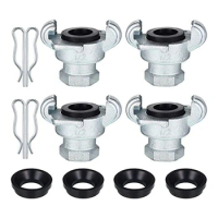 NEW-4 Sets 1/2Inch NPT Iron Air Hose Fitting 2 Lug Universal Coupling Chicago Fitting For Male End