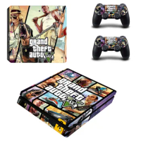 Grand Theft Auto V GTA 5 PS4 Slim Decal Protective Skin Cover Sticker for PS4 Slim Console &amp; Controller Stickers Vinyl