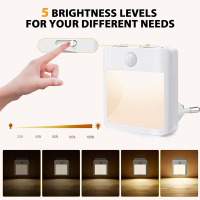 Motion Sensor LED Night Lights EUUS Plug Wireless Night Lamp Dimmable Cabinet Light For Baby Bedside Bedroom Corridor Lighting