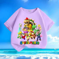 Super Mario Brothers Bowser Summer Baju-T Lengan Pendek Baru untuk Lelaki dan Perempuan, Atasan Lehe